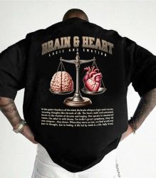 Oversize тениска Brain And Heart