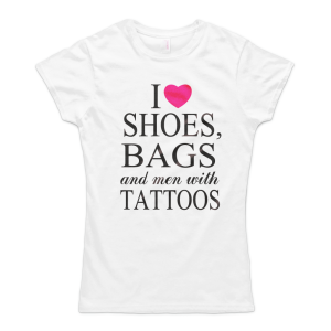 I Love Shoes Bags And Men With Tattoos (размер S, дамска)