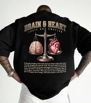 Oversize тениска Brain And Heart